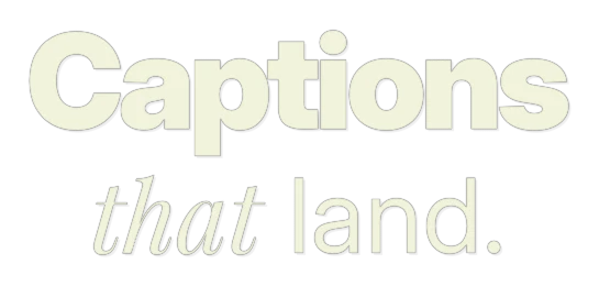 Mixed Type caption style: a sans and an italic taking turns, the key word heavy